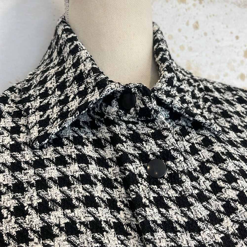 Zara Houndstooth Snap Button Jacket - image 4